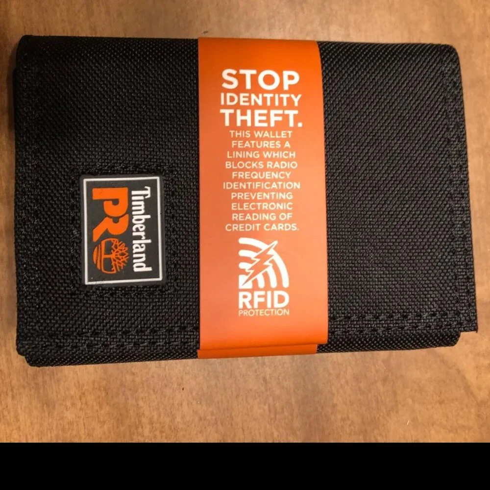Timberland PRO Men's Cardura Nylon RFID Trifold Wallet with ID Window